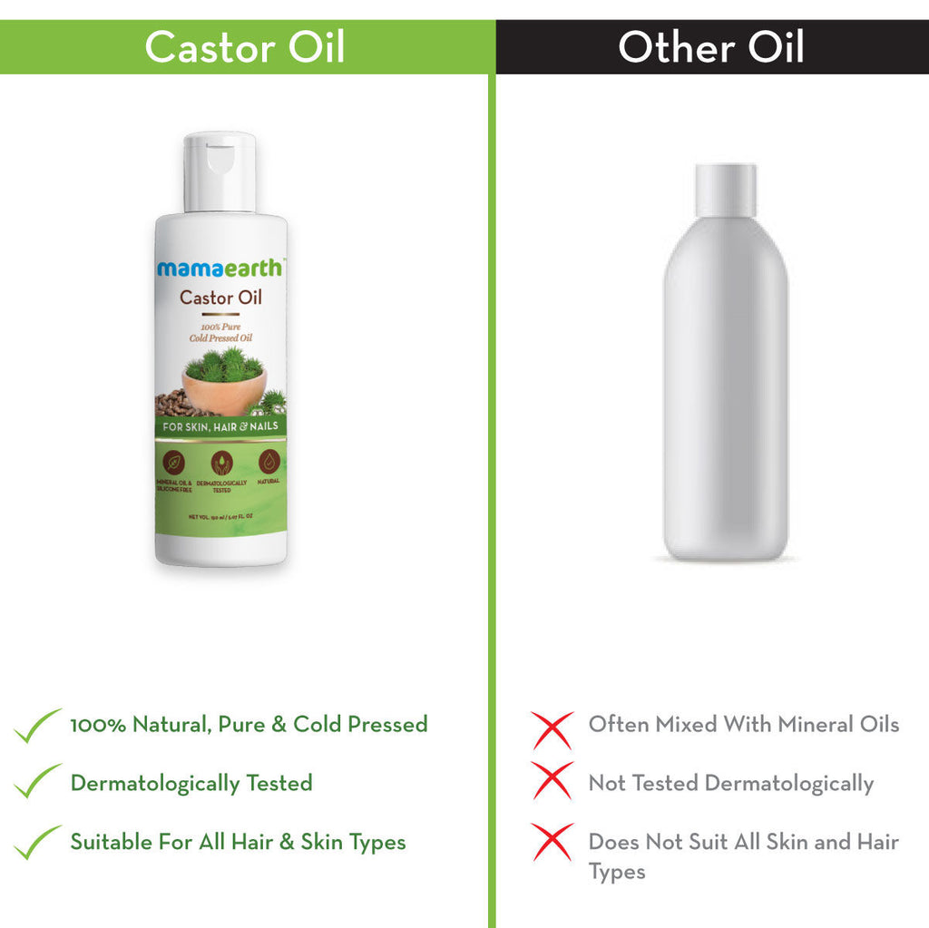 Castor Oil 100% Pure Cold Pressed Oil For Skin- Hair & Nails