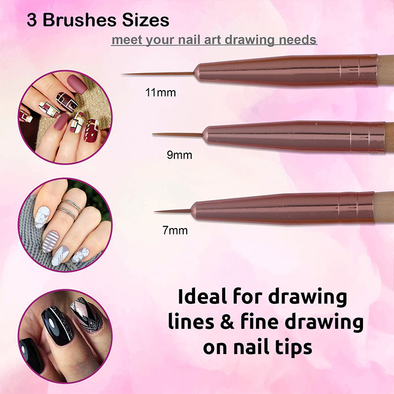 Nail Art Zero Point Gel Liner Brush Set