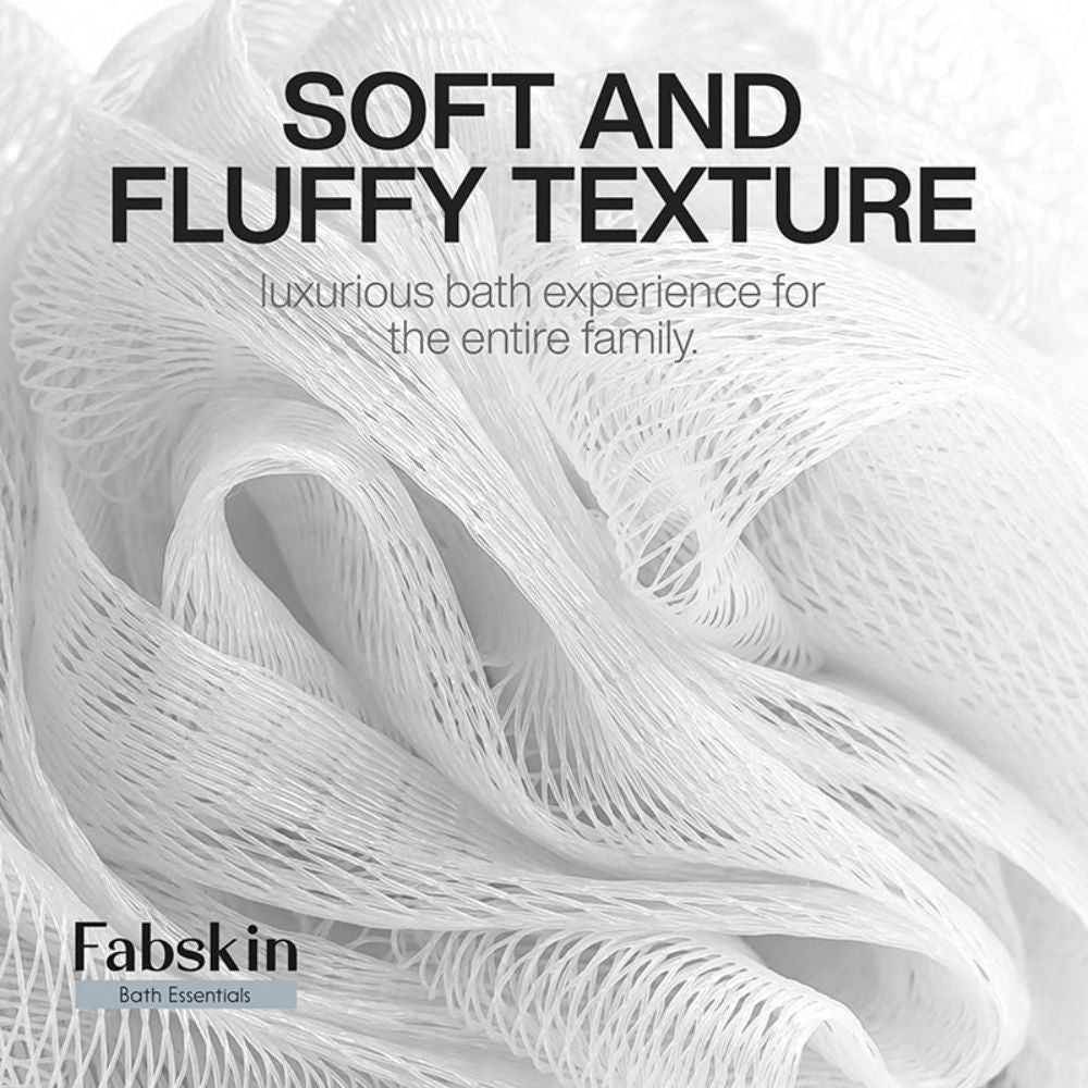 Luxury Bathing Round Loofah Bath Sponge - White