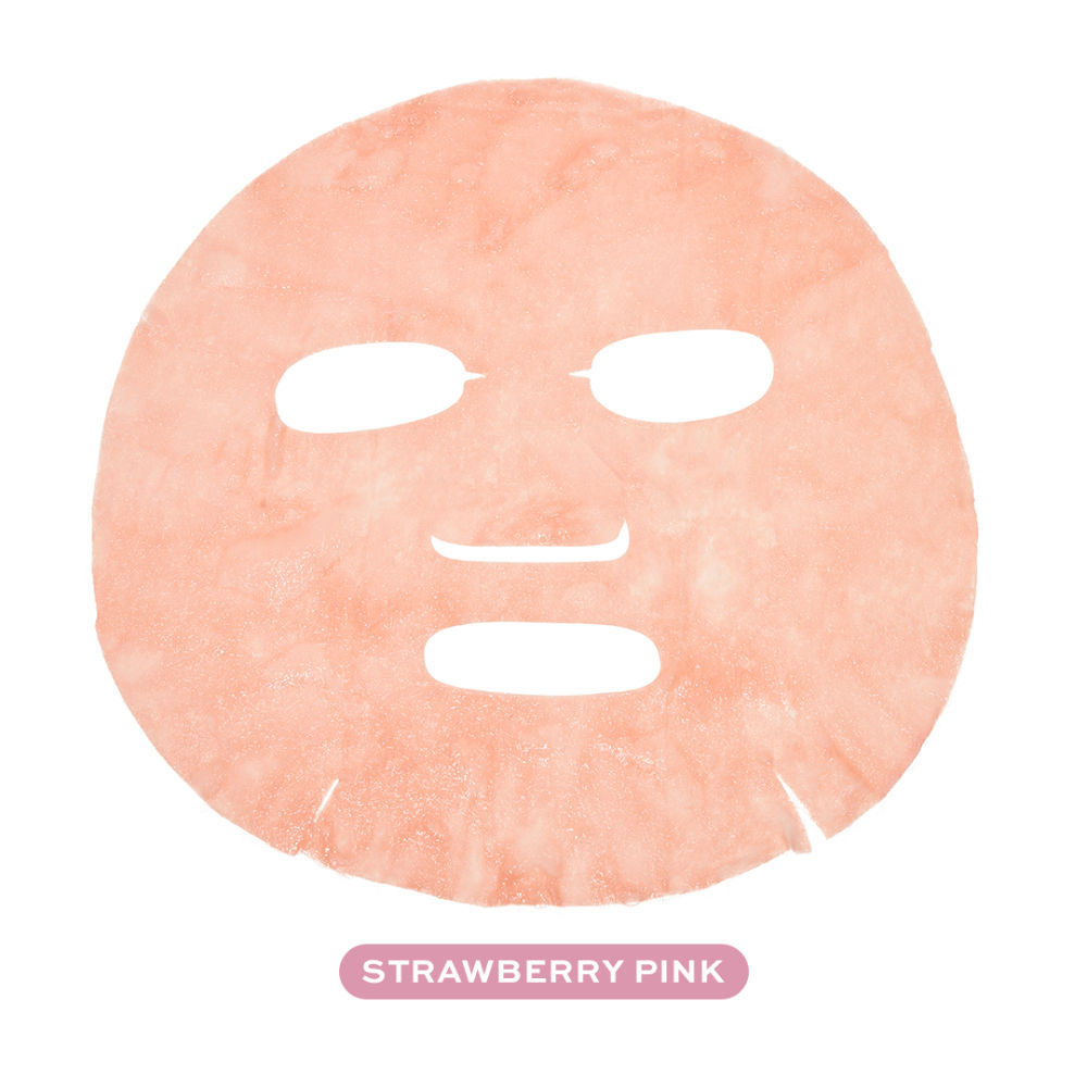 Bubble Tea Strawberry Milk Bubble Sheet Mask - Strawberry Pink