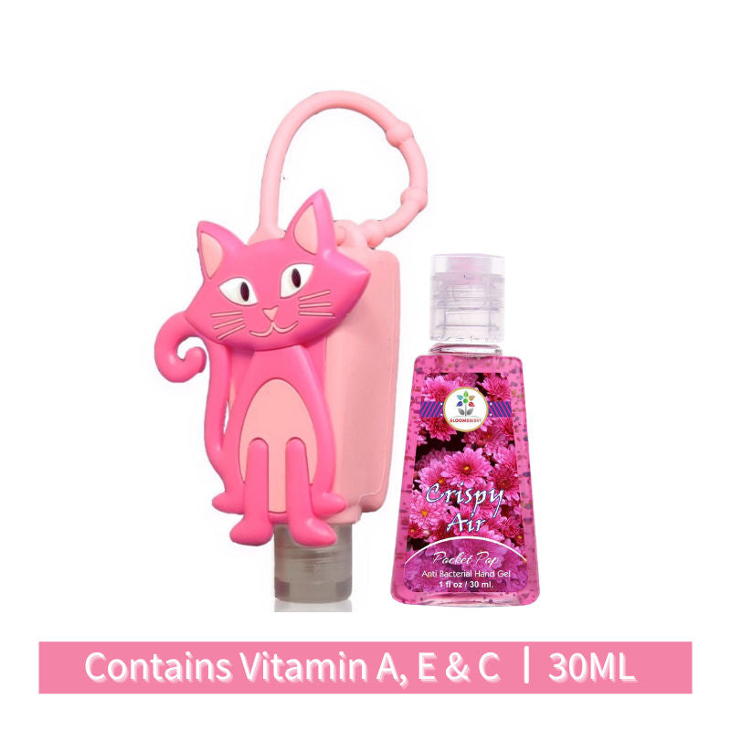 Pink Cat Holder With Sanitizer