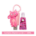 Pink Cat Holder With Sanitizer