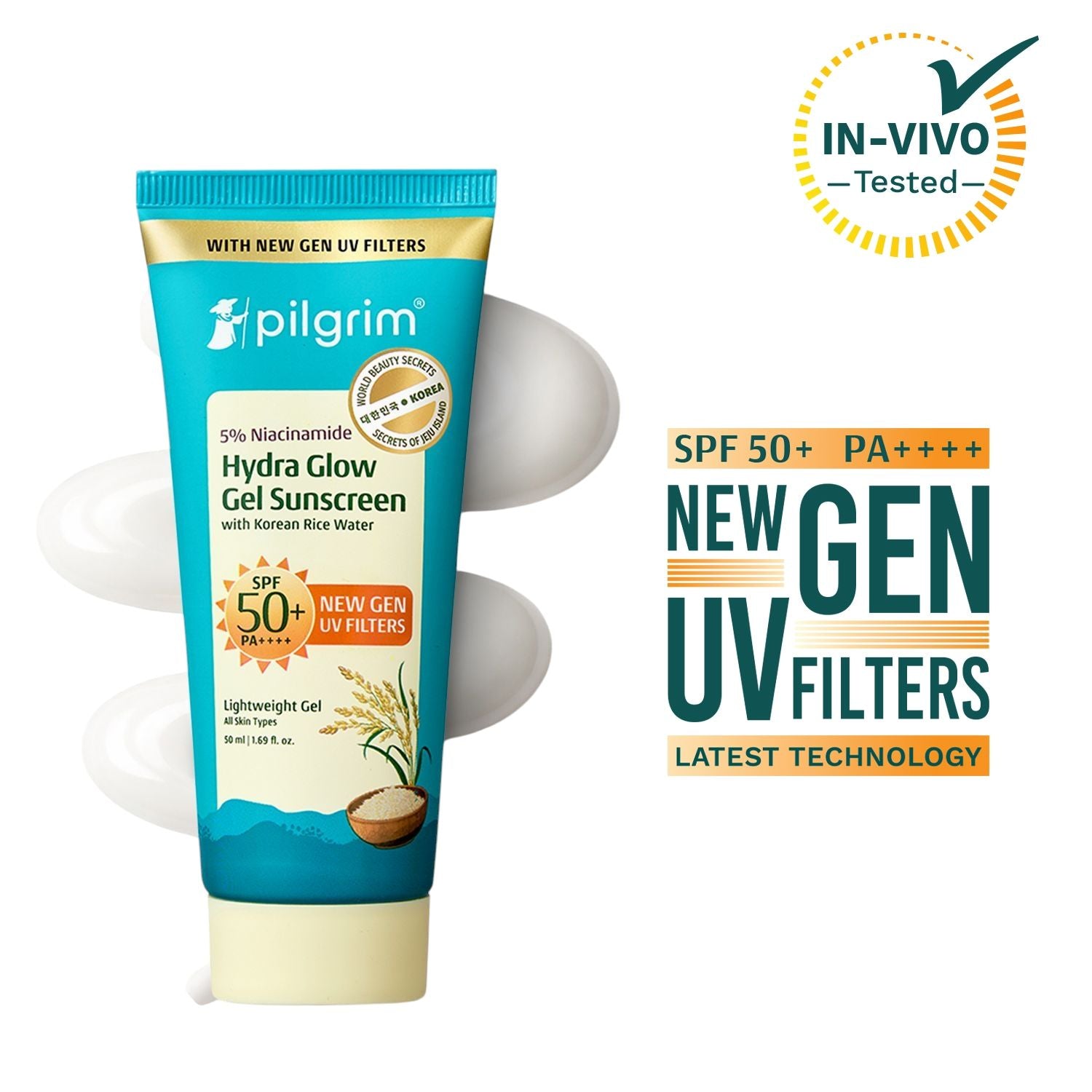 5% Niacinamide Hydra Glow Gel Sunscreen SPF 50+ PA++++ In-Vivo tested & New Gen UV filter