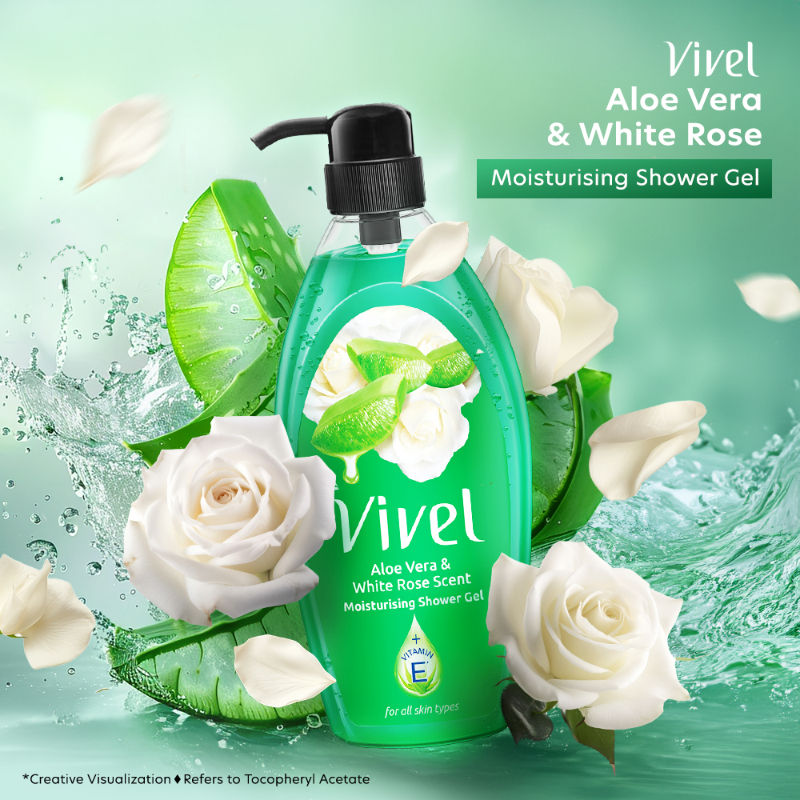 Aloe Vera & White Rose Scent Moisturizing Shower Gel