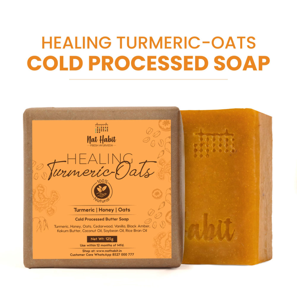 Cold Process Turmeric Butter Bath Soap - Exfoliation, Acne, Skin Brightening & Dark Spots - 125 g