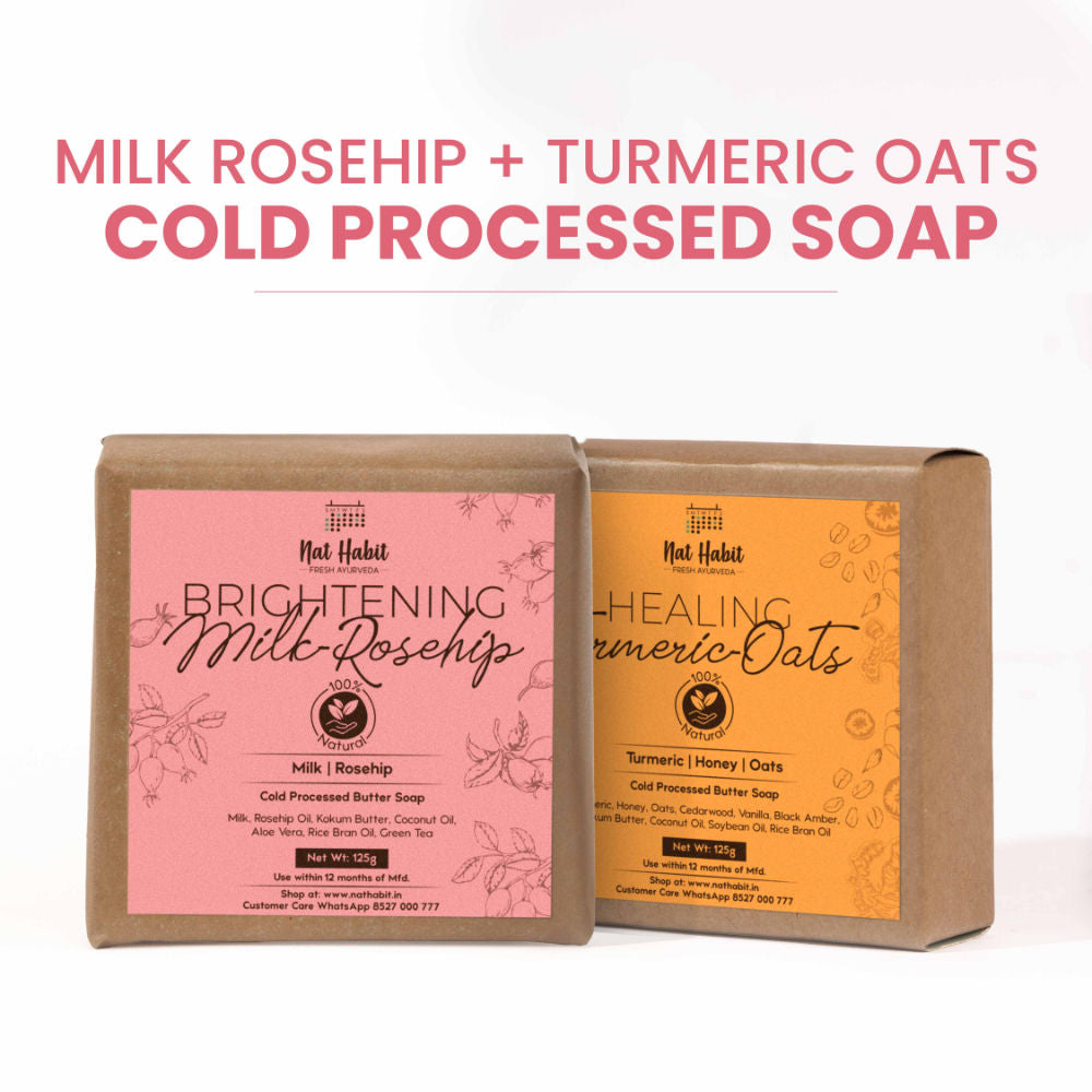 Fresh Brightening Milk Rosehip and Healing Turmeric Oats Soaps