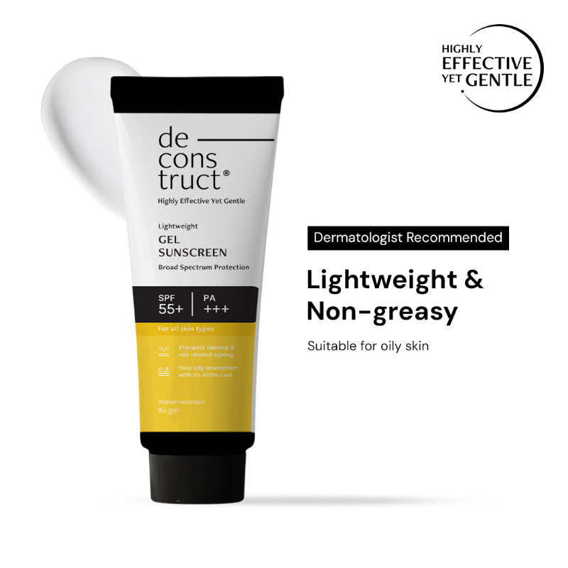 Gel Sunscreen SPF 50+ PA+++, No White Cast, Lightweight, Non-Greasy - In - Vivo Tested - 80g