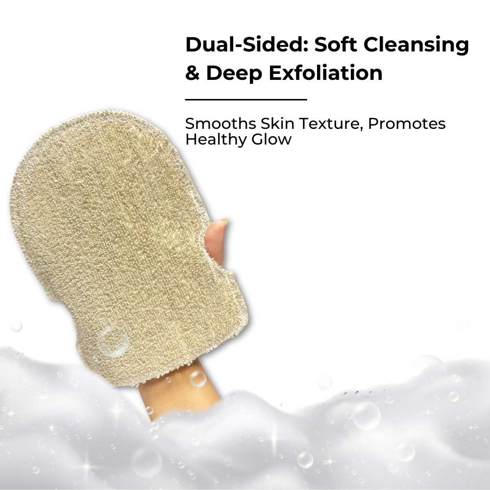 Brown Flax 100% Natural Exfloating Loofah Gloves