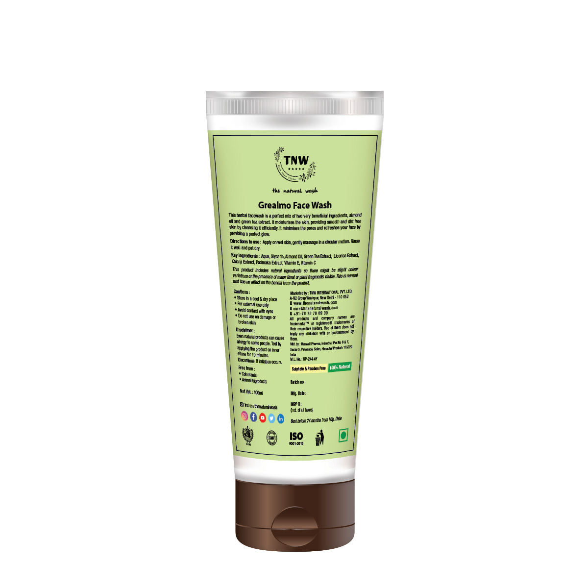Green Tea Face Wash with Almond Oil for Soft Skin & Open Pores - For Dry Skin