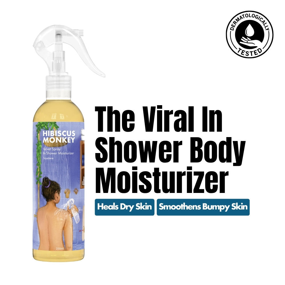 Velvet Spray Olive Squalane In-Shower Body Moisturizer, 100% Natural for Dry Skin