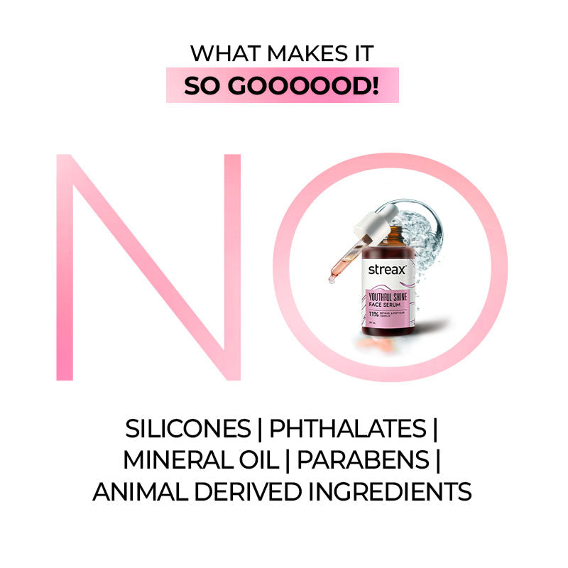 Youthful Shine Face Serum With 11% Retinol Peptide Complex, Reduces Fine Lines & Wrinkles