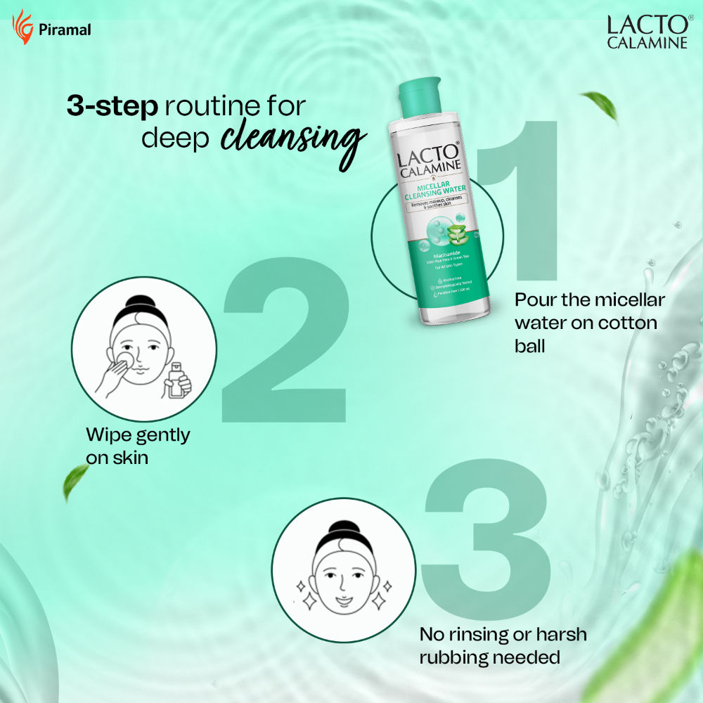 Micellar Cleansing Water,Removes Makeup & Clears Skin With Aloe Vera & Green Tea