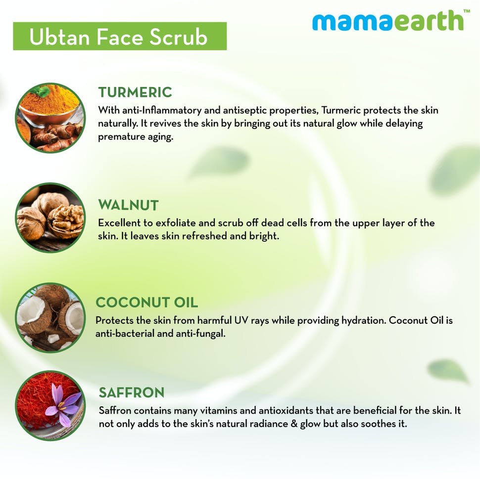 Ubtan Scrub For Face With Turmeric & Walnut For Tan Removal