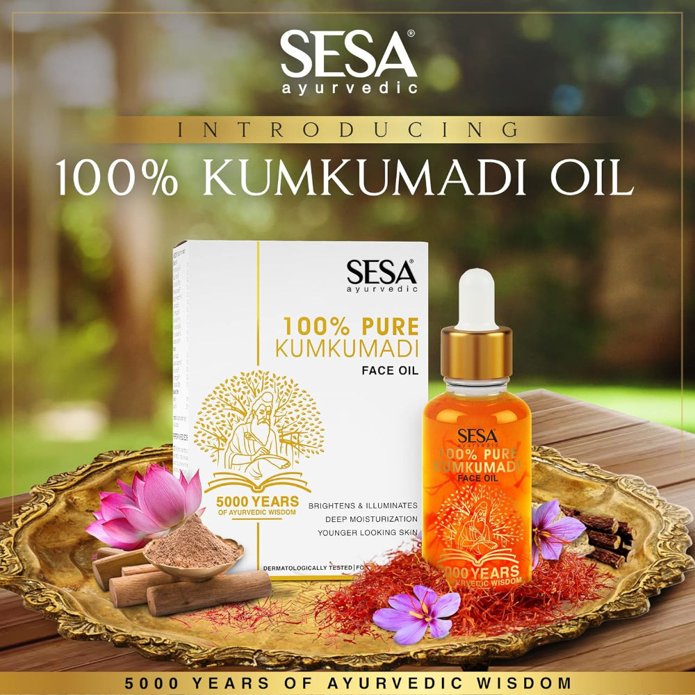 Kumkumadi Face Oil 30 ml for Radiant& Glowing Skin 100% Pure Kumkumadi Tailam