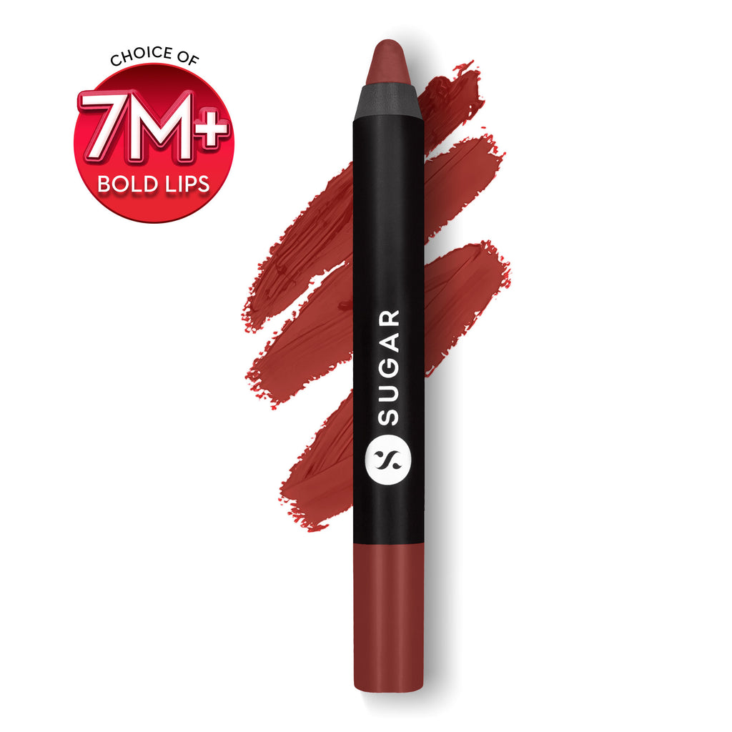 Matte As Hell Crayon Lipstick With Free Sharpener - 08 Jackie Brown (Reddish Brown)