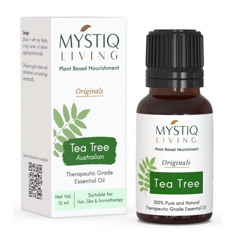 Tea Tree Essential Oil Pure Organic, For Acne, Face, Skin, Hair, Pimples & Dandruff