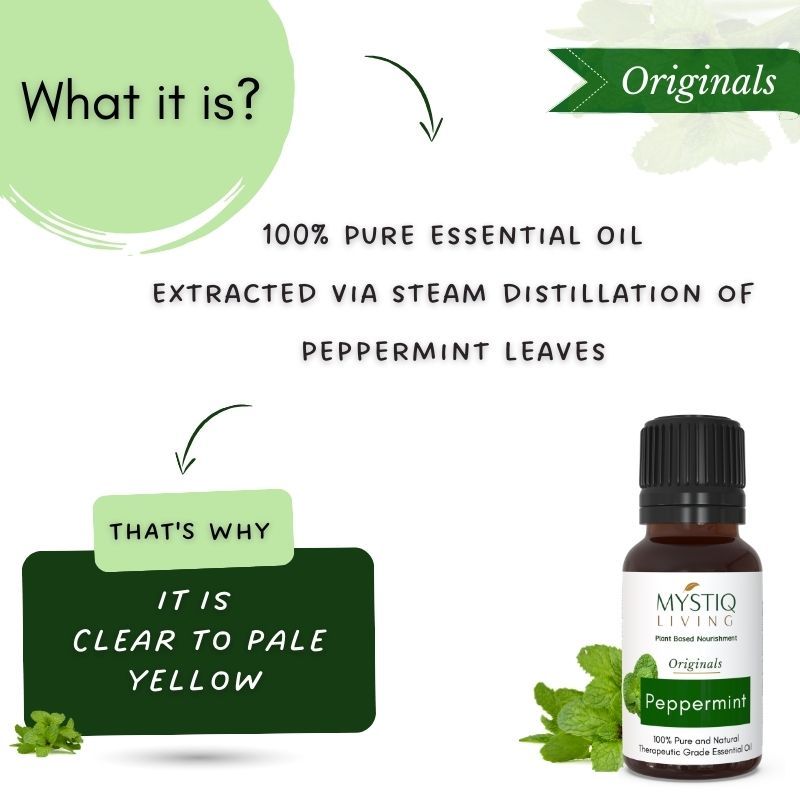 Peppermint Essential Oil For Hair Growth, Dandruff & Itchy Scalp, 100% Pure Organic