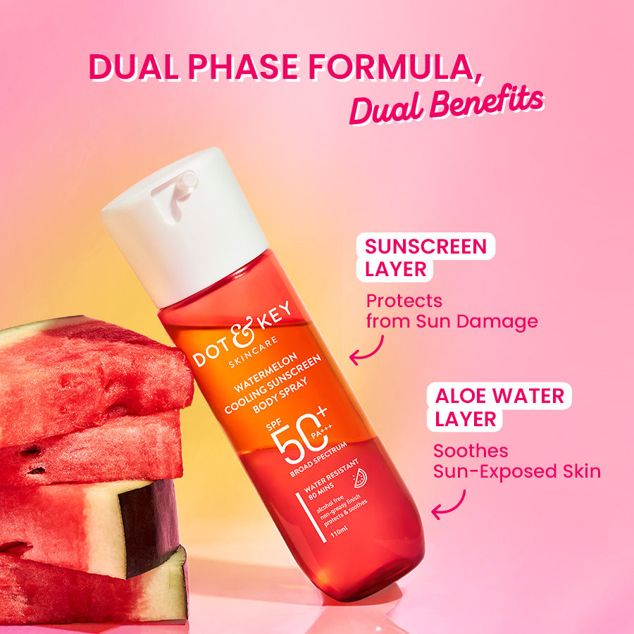 Watermelon Cooling Sunscreen Body Spray In-Vivo Tested SPF 50+ PA+++, Easy Re-application