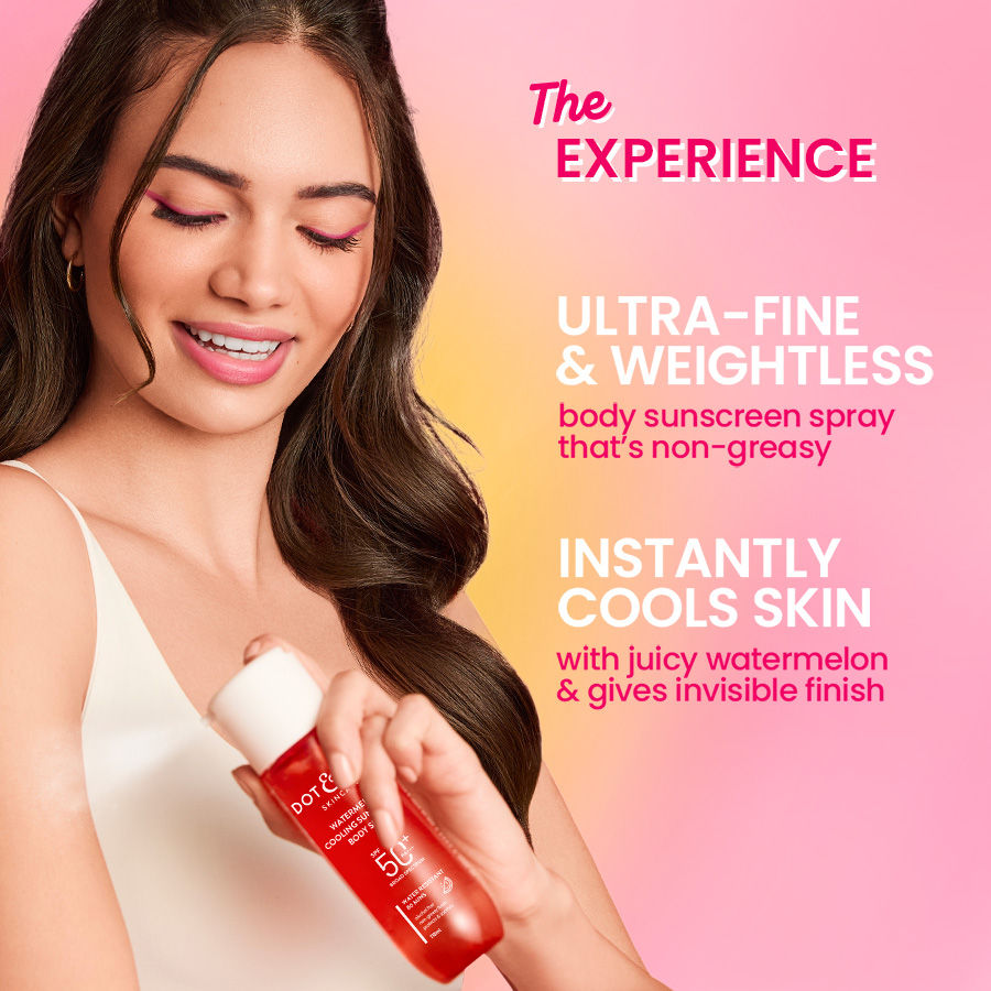 Watermelon Cooling Sunscreen Body Spray In-Vivo Tested SPF 50+ PA+++, Easy Re-application