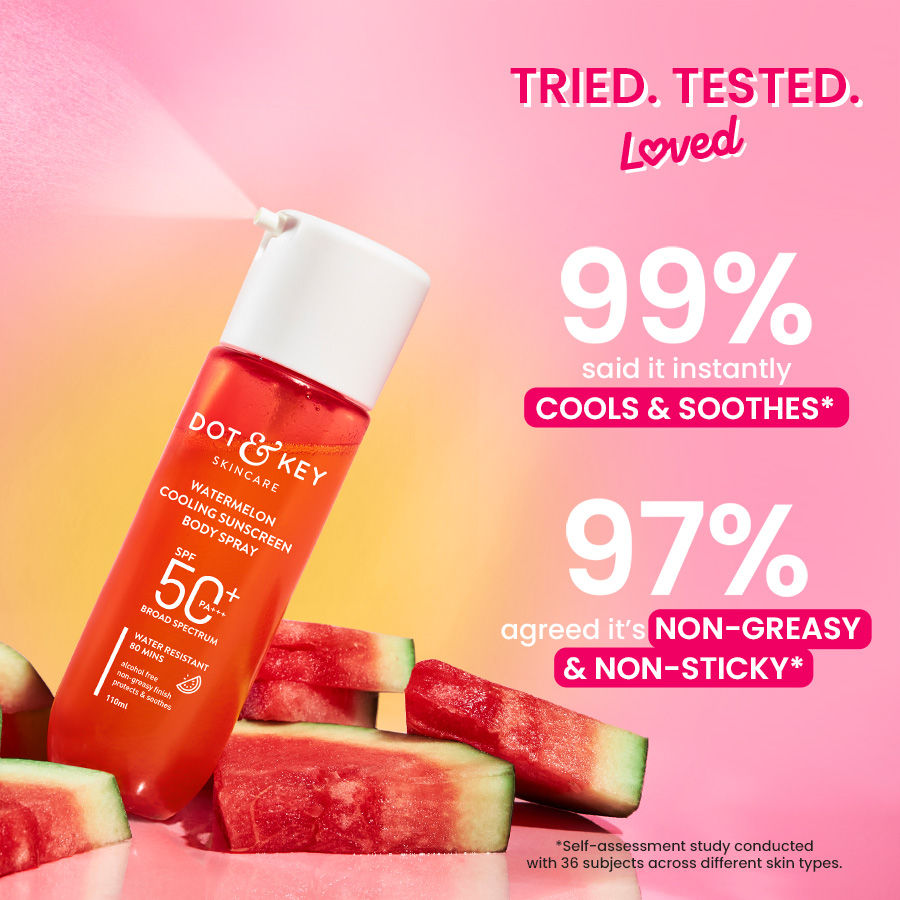 Watermelon Cooling Sunscreen Body Spray In-Vivo Tested SPF 50+ PA+++, Easy Re-application