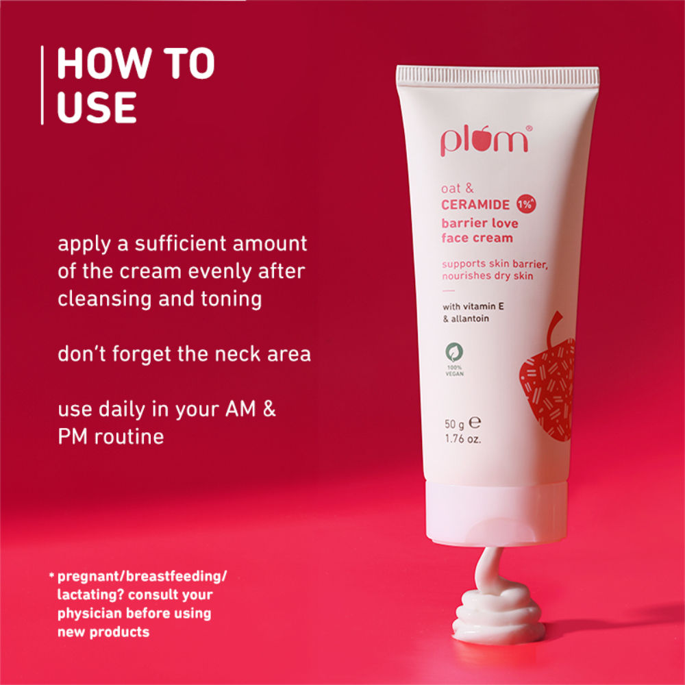 1% Ceramide Face Cream With Oat, Strengthens Skin Barrier & Nourishes
