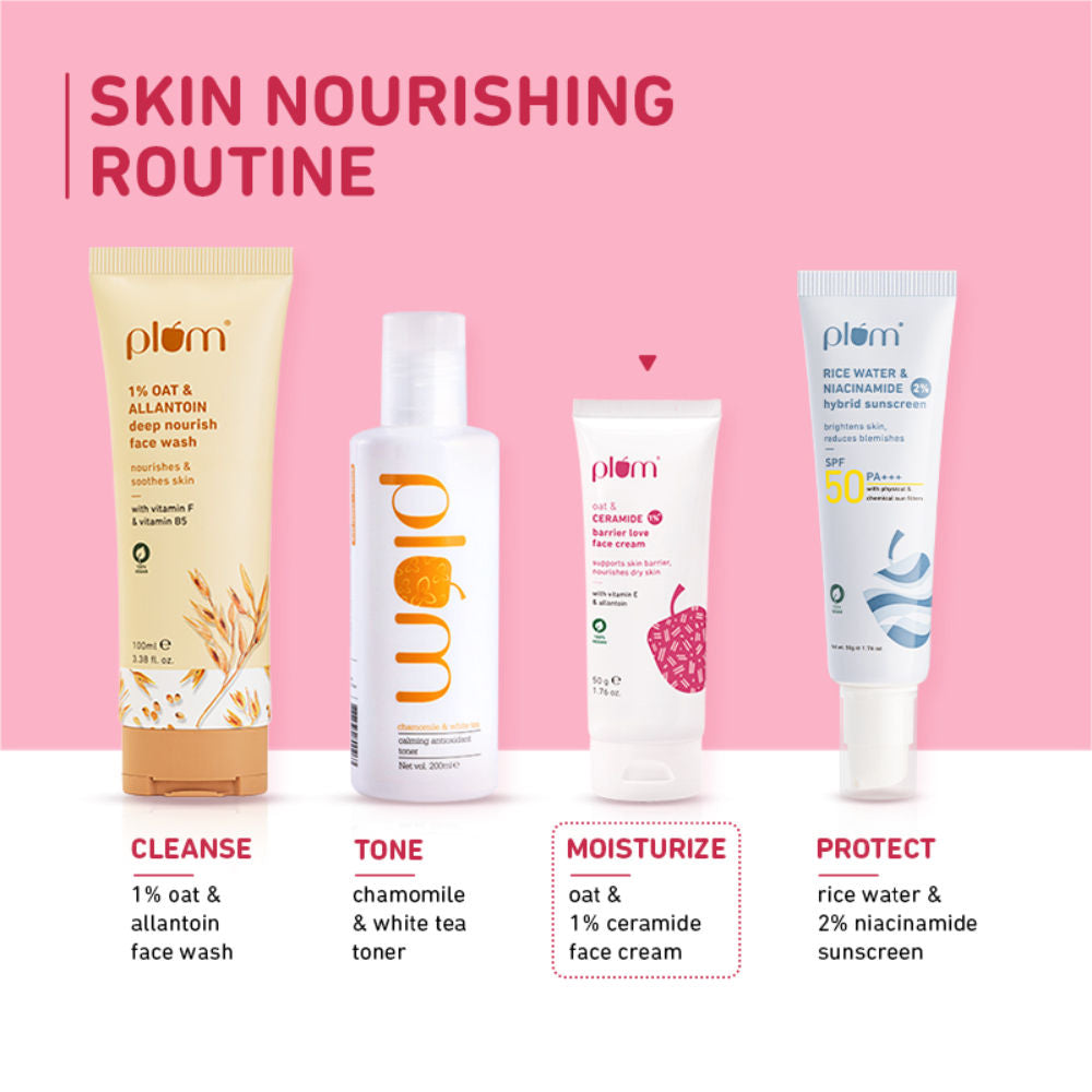 1% Ceramide Face Cream With Oat, Strengthens Skin Barrier & Nourishes