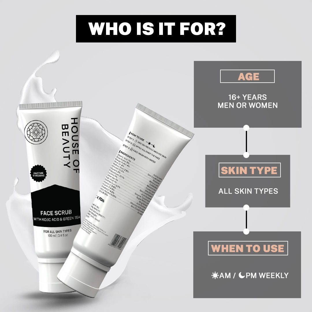 Face Scrub With Kojic Acid & Green Tea