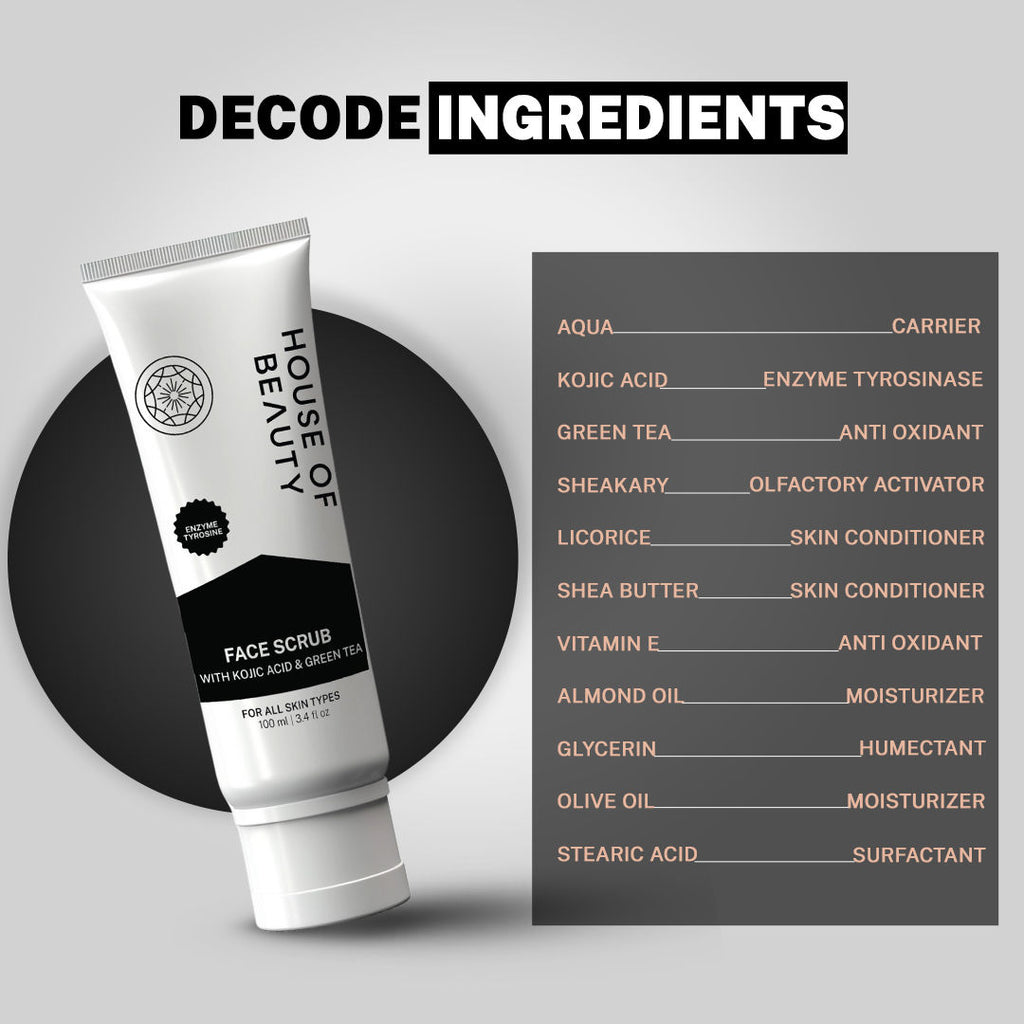 Face Scrub With Kojic Acid & Green Tea