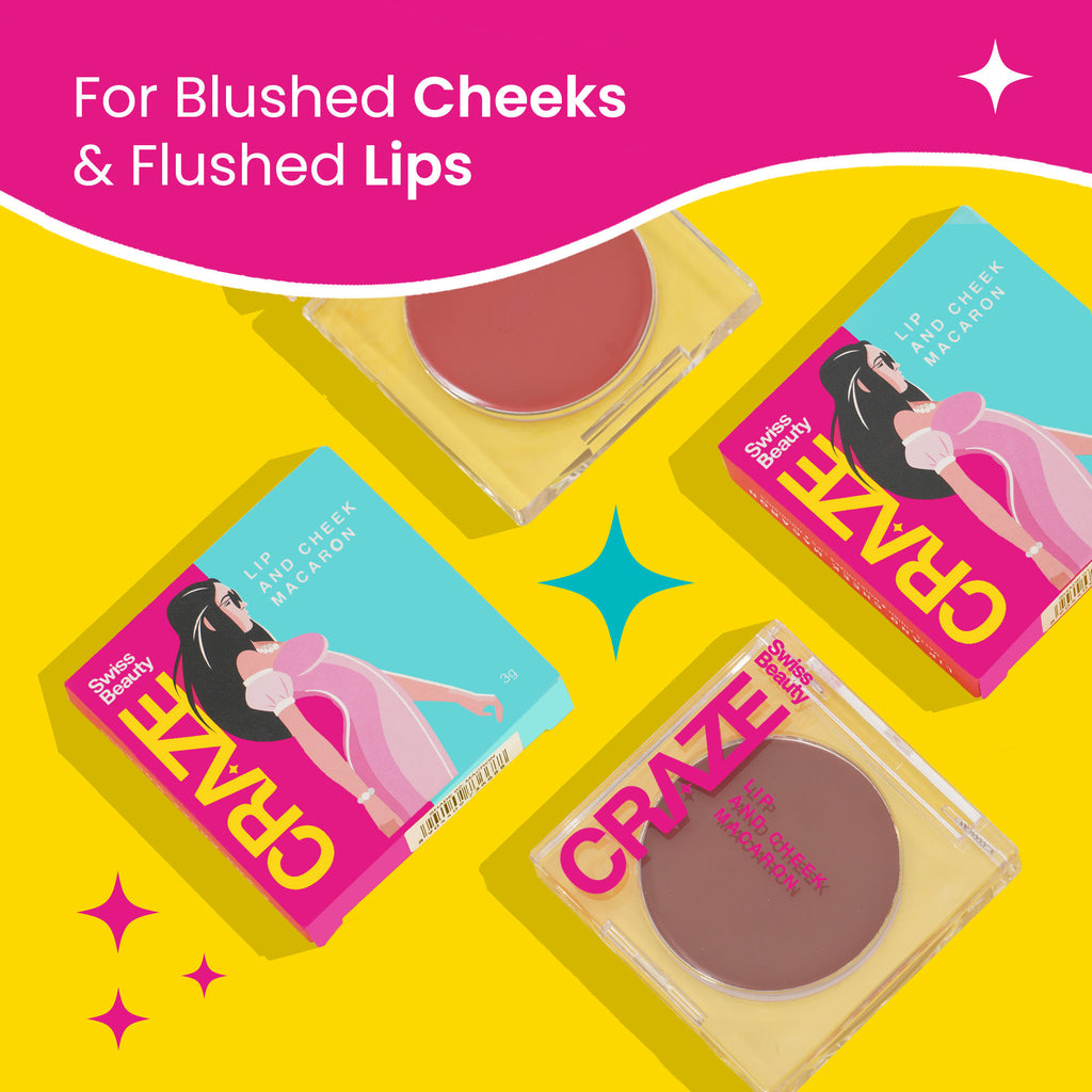 CRAZE Lip & Cheek Macaron With Vitamin E And Olive Oil