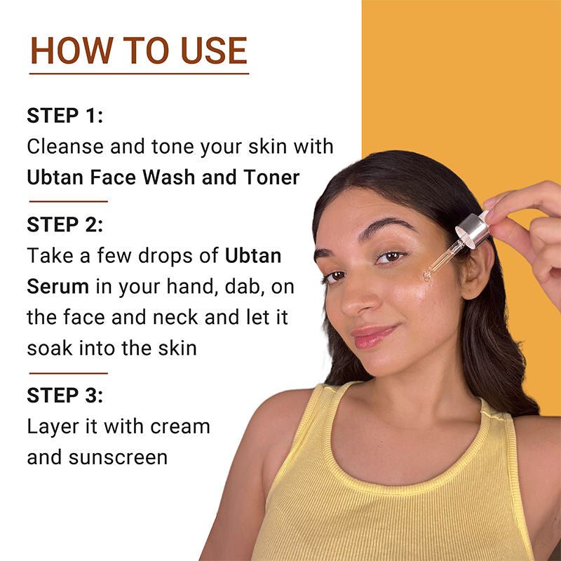 Ubtan Face Serum With Turmeric, Saffron & Rosewater For Skin Brightening
