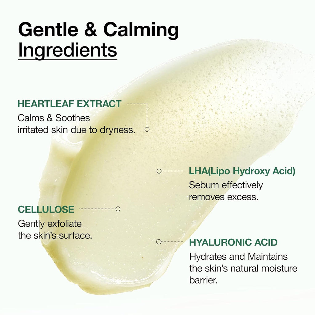 Heartleaf Lha Moisture Peeling Gel with Hyaluronic Acid, Hydrating Exfoliator for Glass Skin