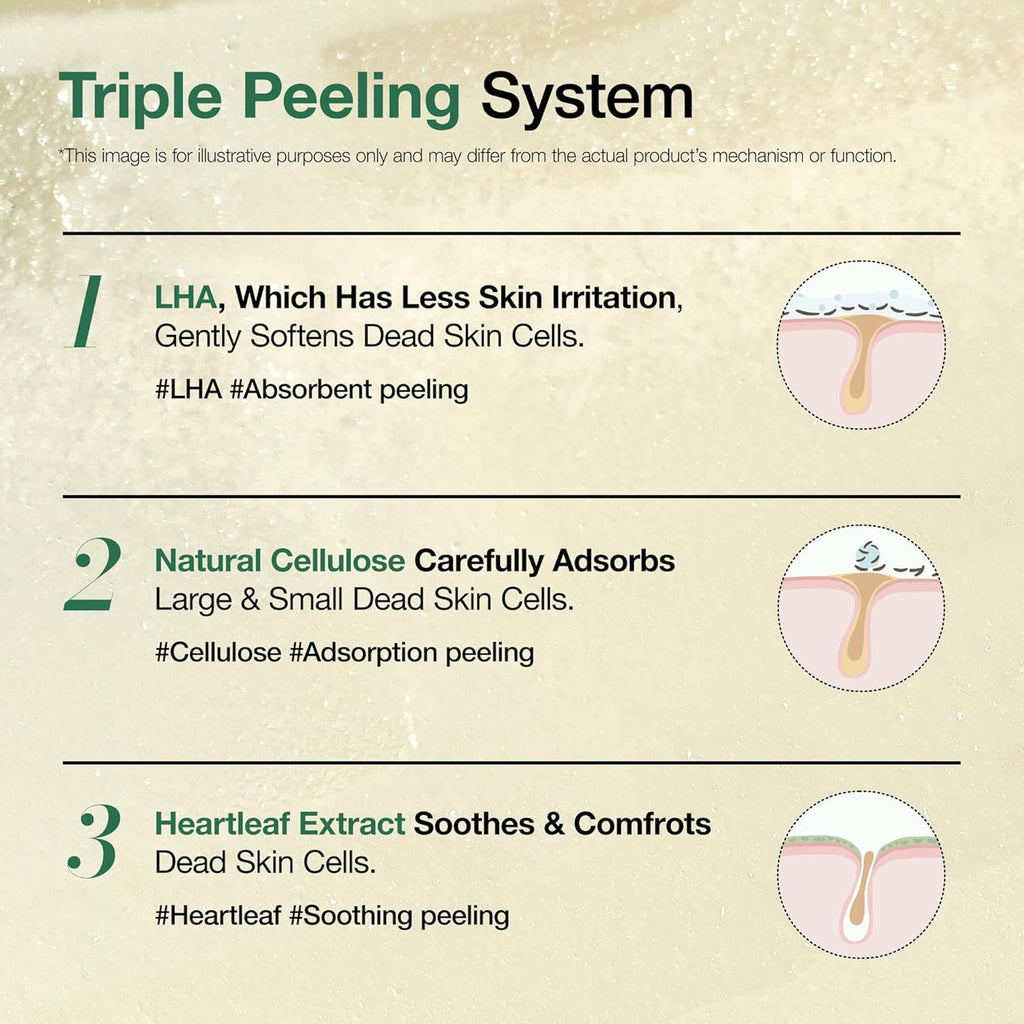 Heartleaf Lha Moisture Peeling Gel with Hyaluronic Acid, Hydrating Exfoliator for Glass Skin