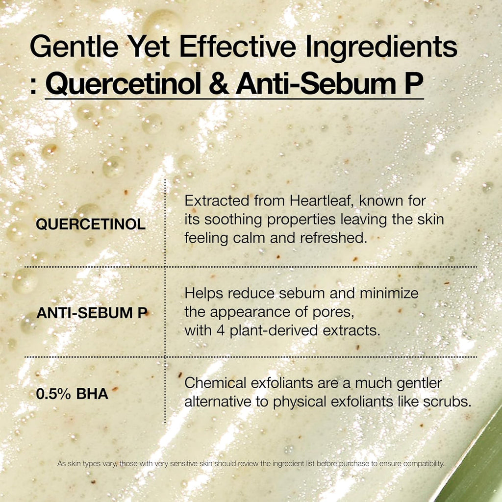 Heartleaf Quercetinol Pore Deep Cleansing Foam with 0.5% BHA For Gentle Exfoliation