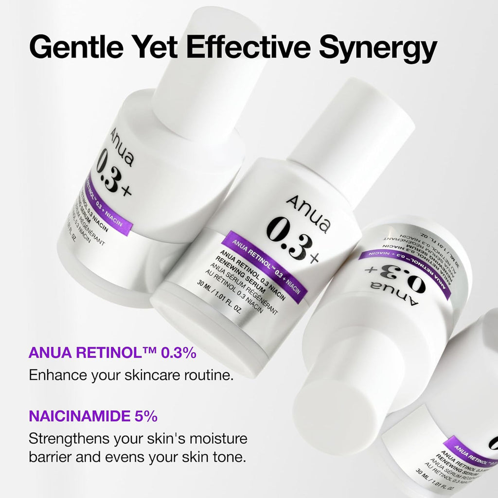 Retinol 0.3 Niacin Renewing Serum, Anti-Aging Serum with Peptides Reduces Fine Lines & Wrinkles