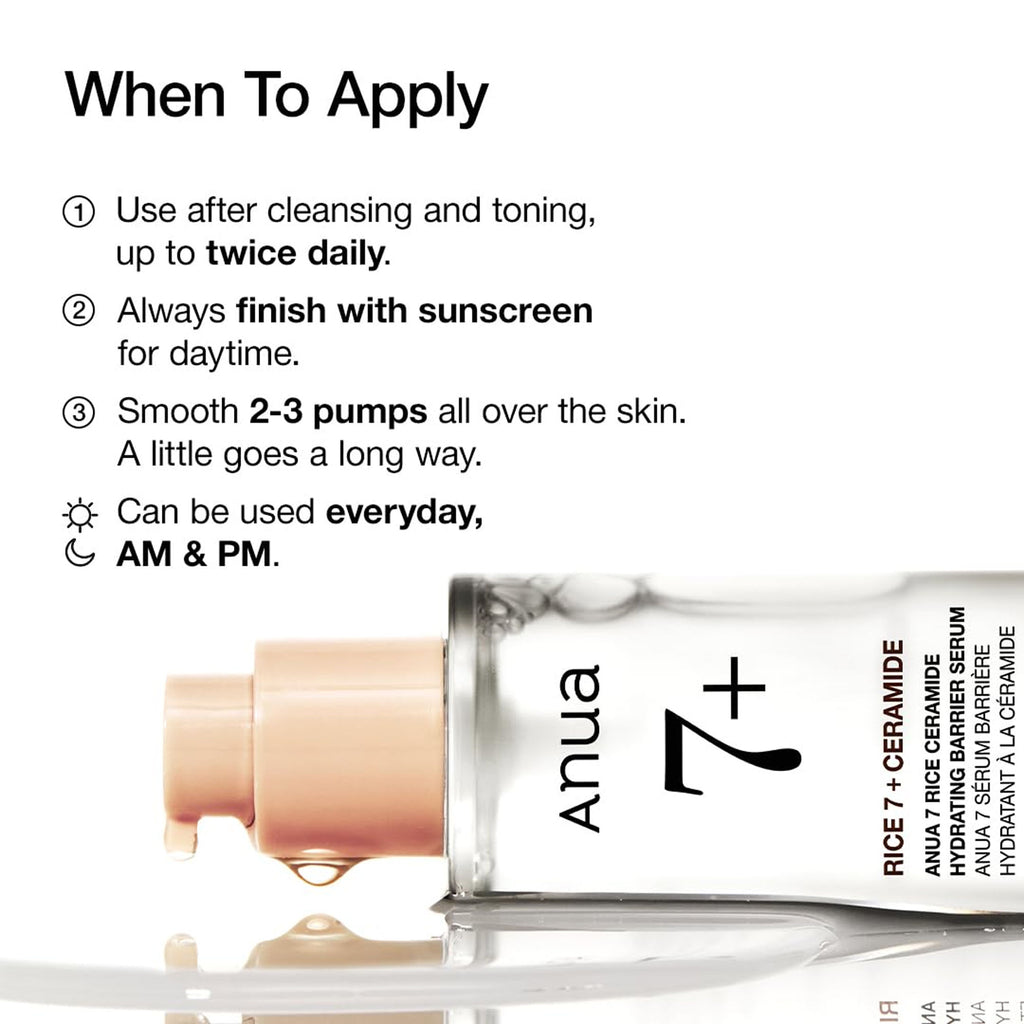 7 Rice Ceramide Hydrating Barrier Serum with Ceramide & Hyaluronic Acid For Korean Glass Skin