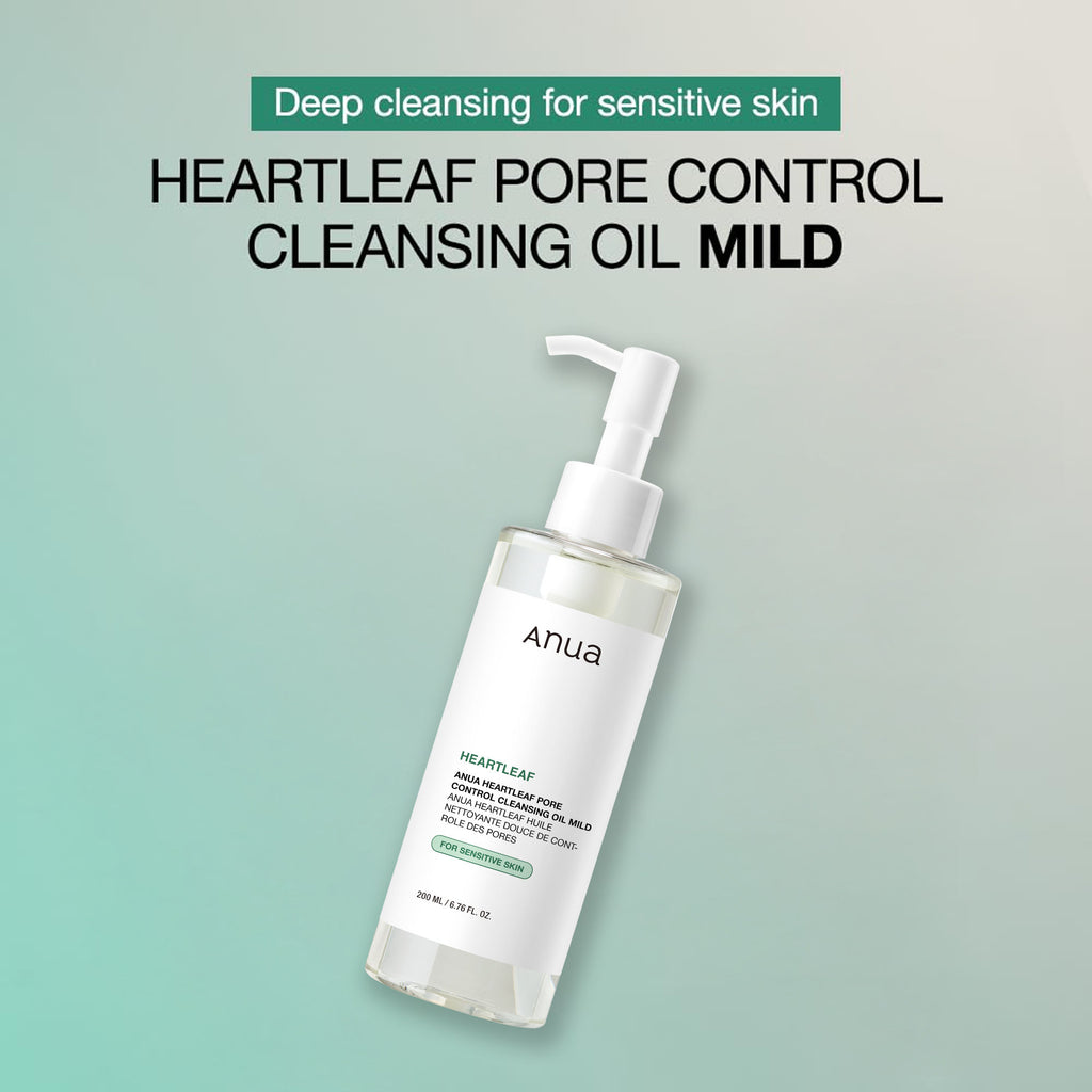 Heartleaf Pore Control Cleansing Oil Mild For Sensitive Skin, Melts Makeup & Sebum