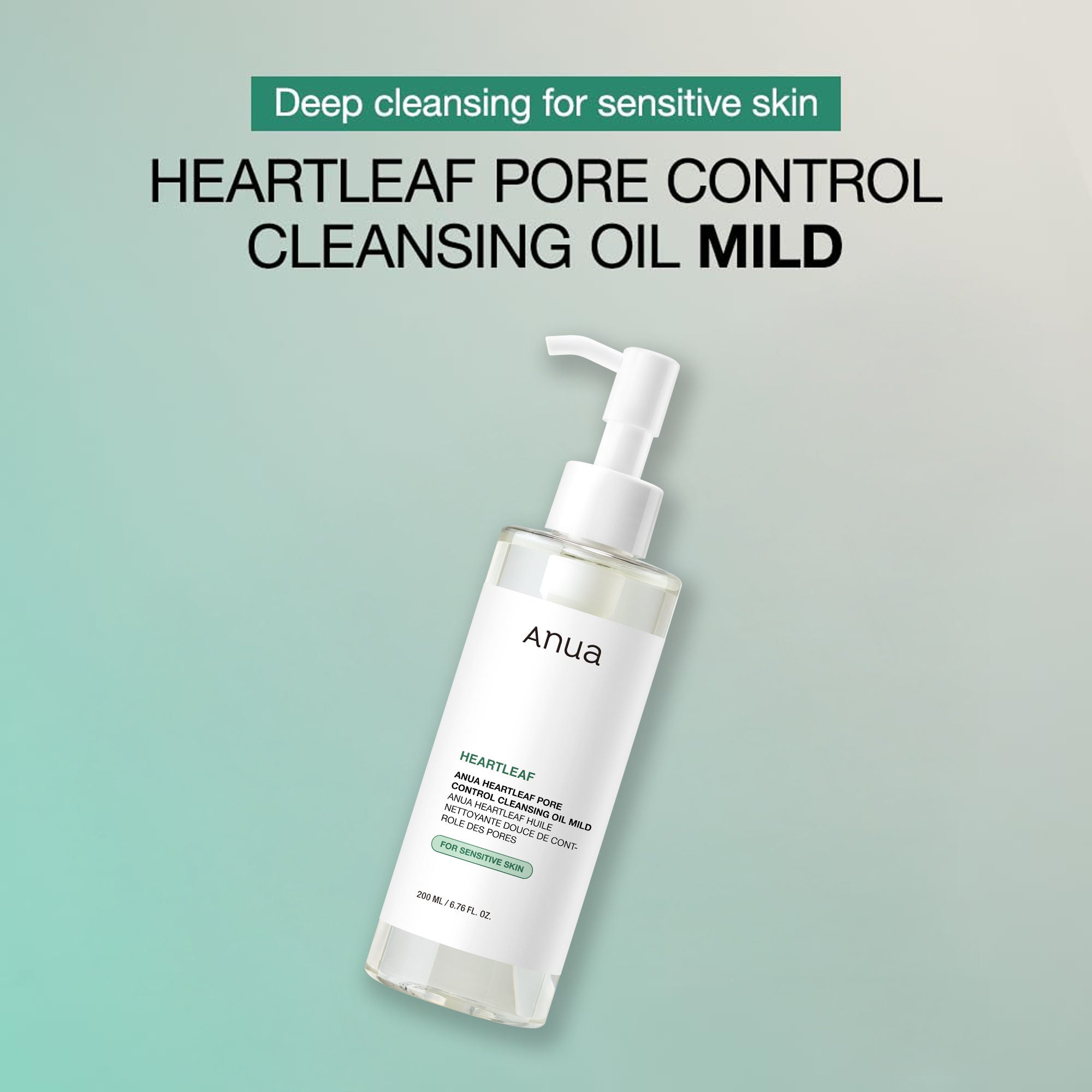 Heartleaf Pore Control Cleansing Oil Mild For Sensitive Skin, Melts Makeup & Sebum