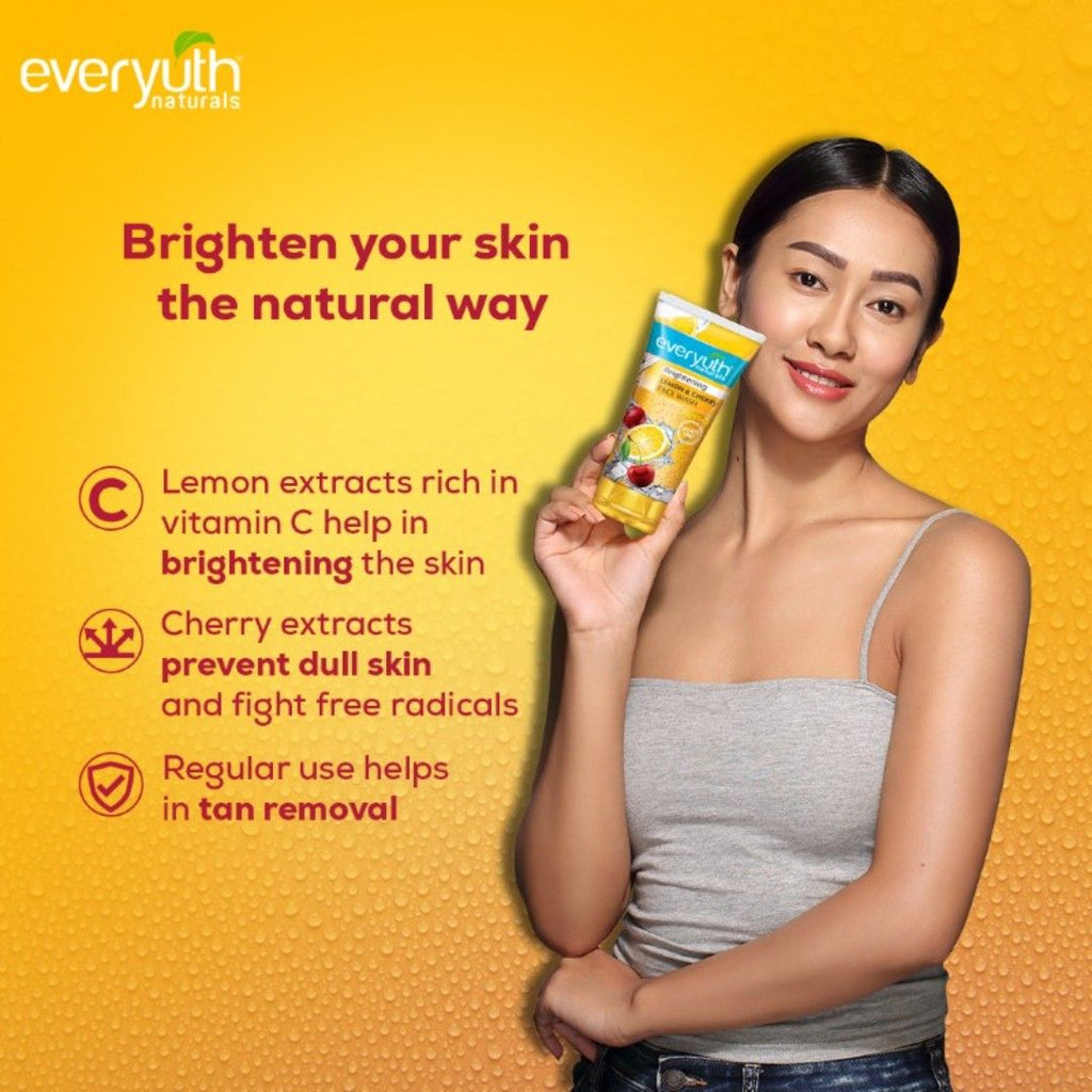 Face Wash - Brightening Lemon & Cherry, Suits all Skin Types, Paraben Free