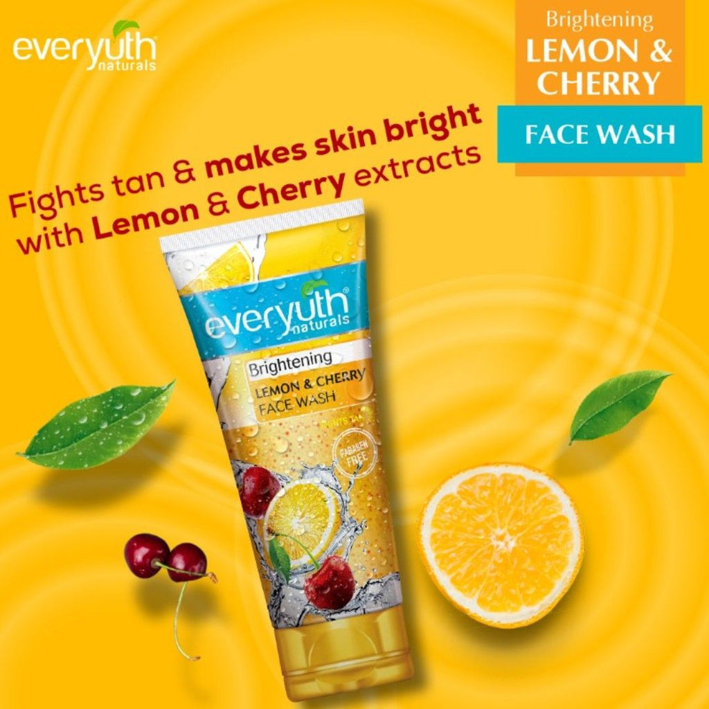 Face Wash - Brightening Lemon & Cherry, Suits all Skin Types, Paraben Free
