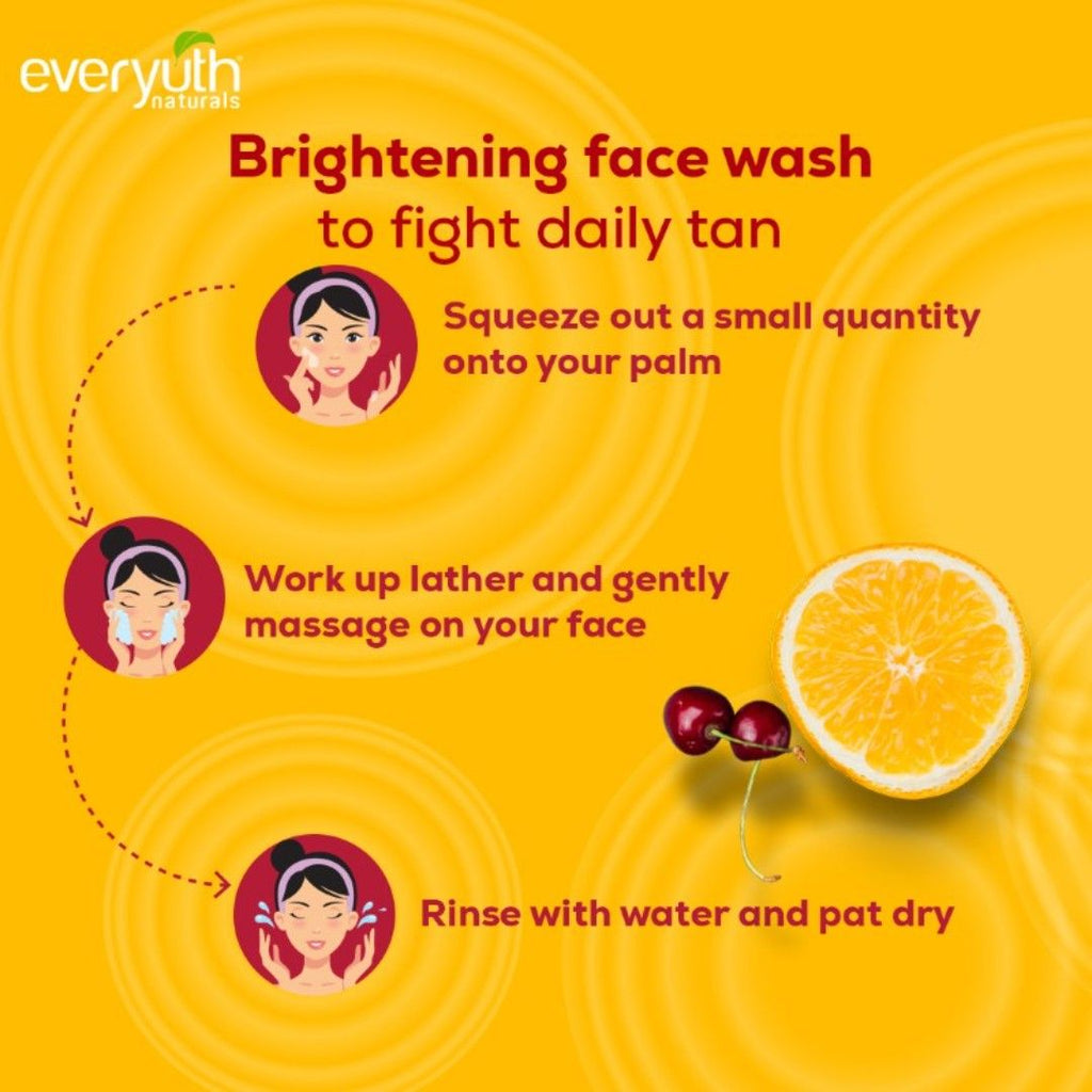 Face Wash - Brightening Lemon & Cherry, Suits all Skin Types, Paraben Free