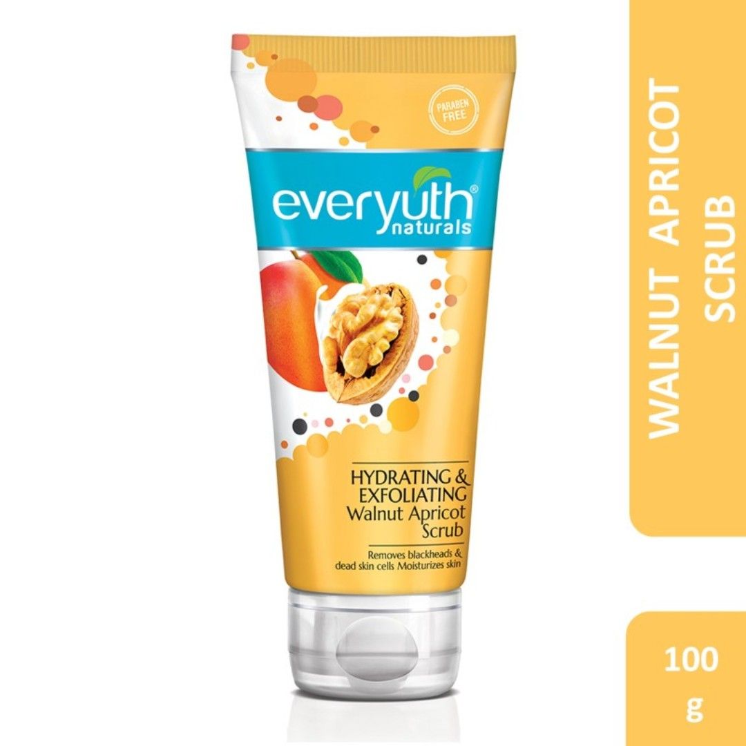 Hydrating & Exfoliating Walnut Apricot Scrub, Gentle Face Scrub