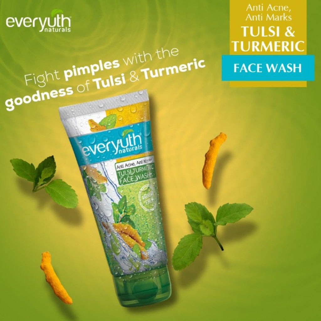 Tulsi Turmeric Face Wash - Anti Acne, Anti Marks, Paraben Free
