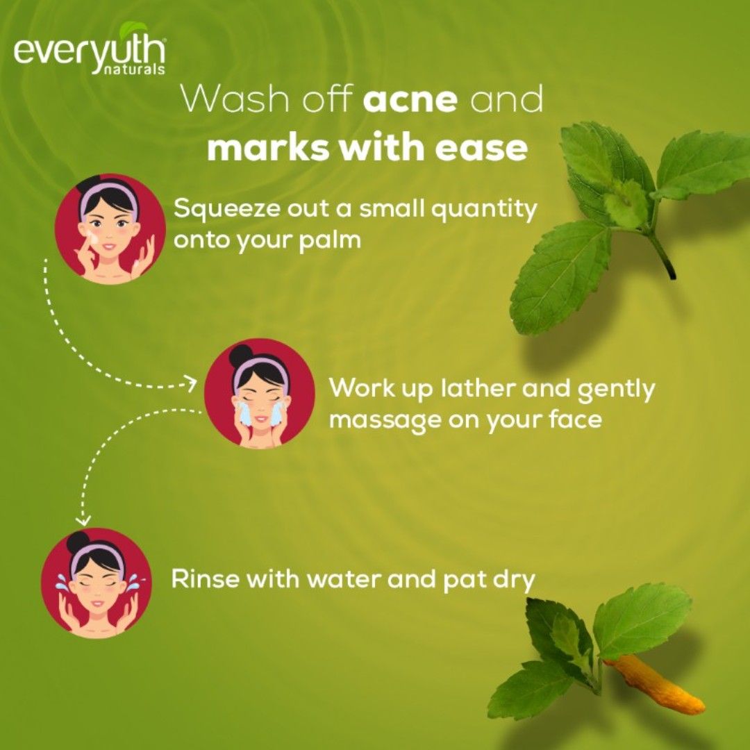 Tulsi Turmeric Face Wash - Anti Acne, Anti Marks, Paraben Free