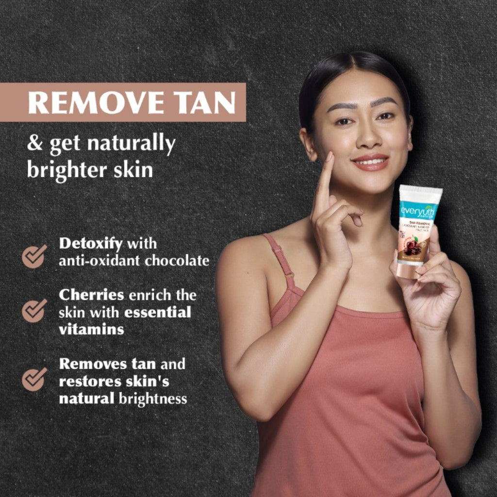 Tan Removal Pack for Face & Body - Chocolate & Cherry Dtan