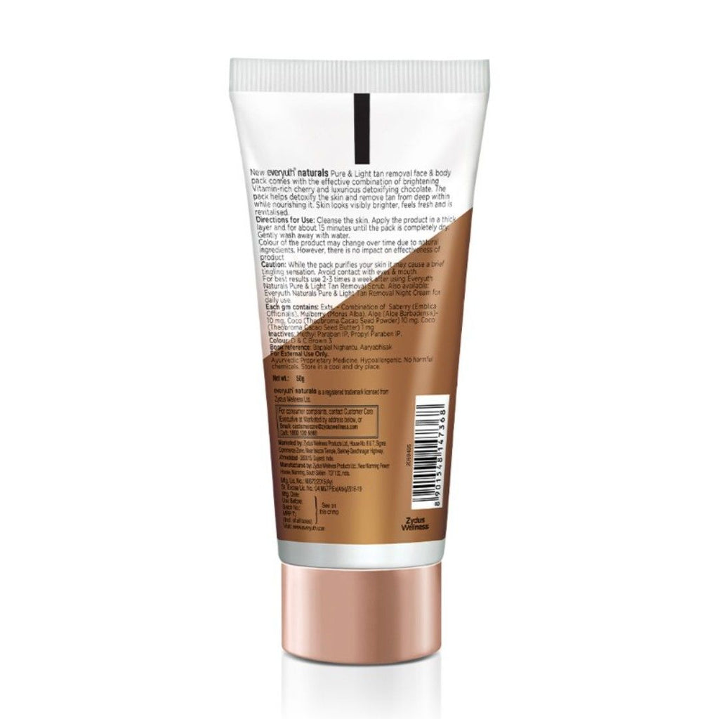 Tan Removal Pack for Face & Body - Chocolate & Cherry Dtan