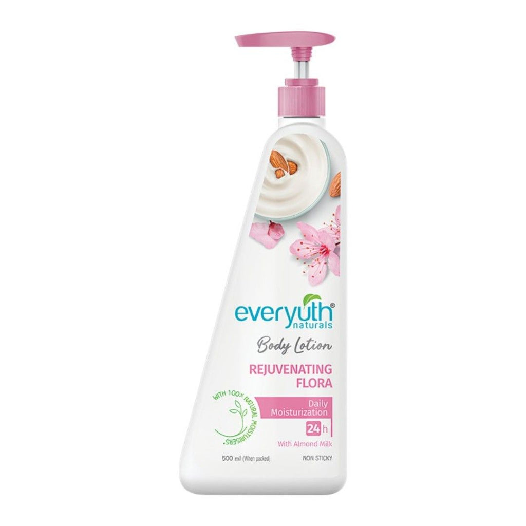 Body Lotion - Rejuvenating Flora with 100% Nautral Almond Milk, Non Sticky, Daily - 500ml