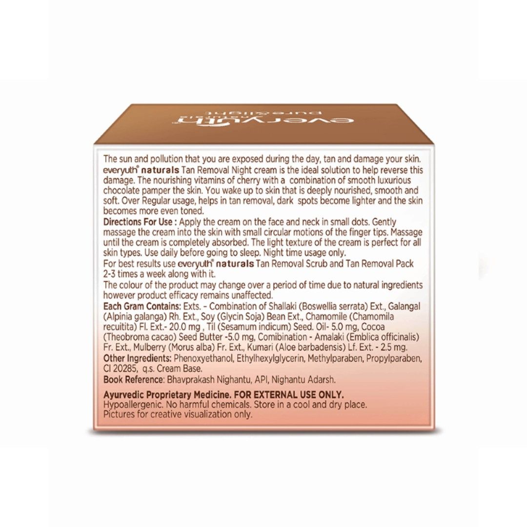 Tan Removal Night Cream for Face - Chocolate & Cherry
