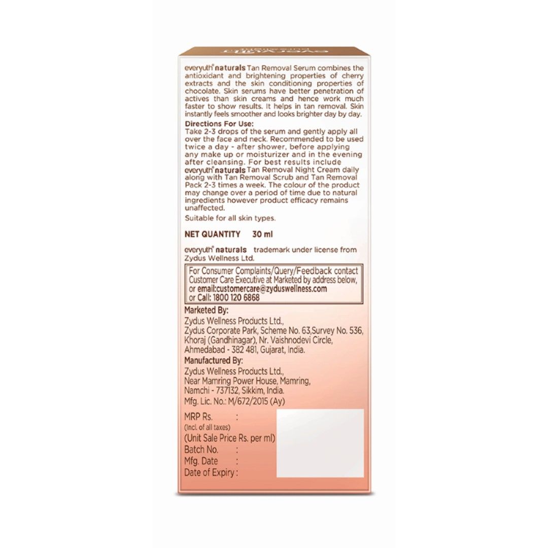 Tan Removal Serum for Face - Chocolate & Cherry
