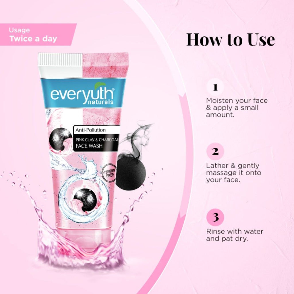 Anti Pollution Pink Clay & Charcoal Face Wash