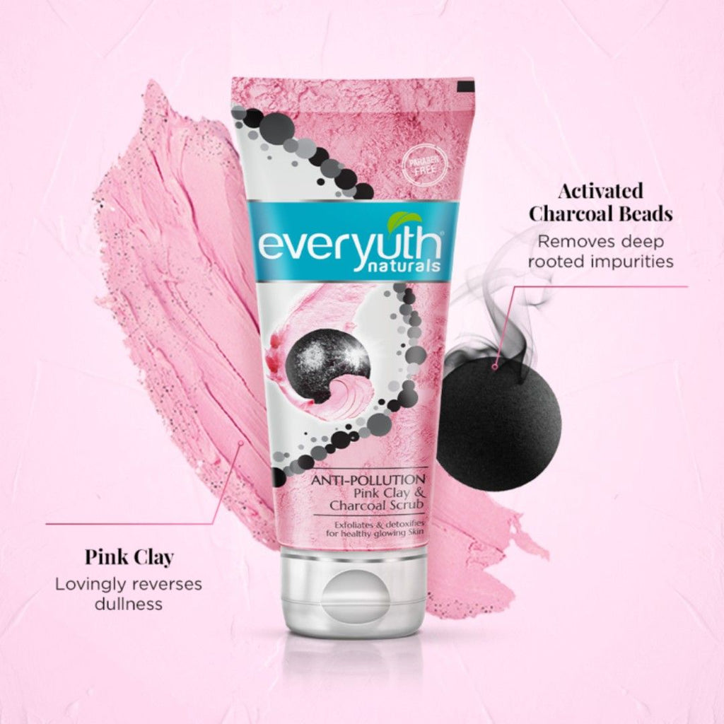 Anti Pollution Pink Clay & Charcoal Scrub